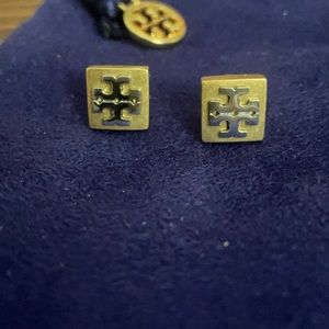 Tory Burch T logo square stud earrings